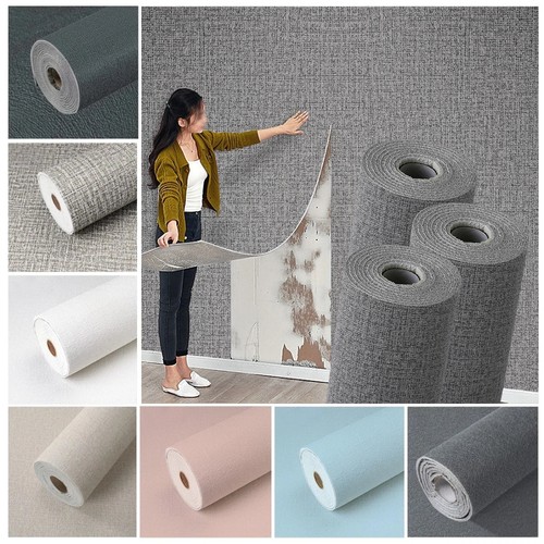 Linen grey wallpaper 3mm - grey,