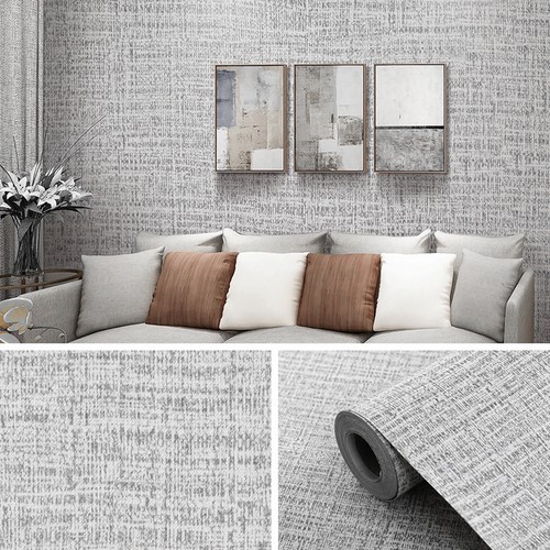 Vinyl 10m grey - plain, linen