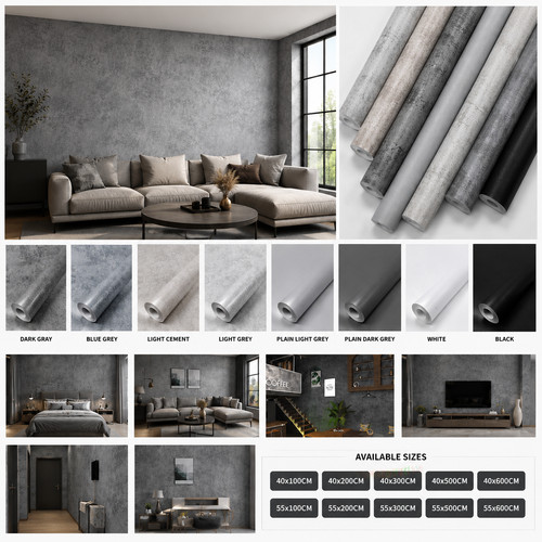 Grey concrete effect - grey,
