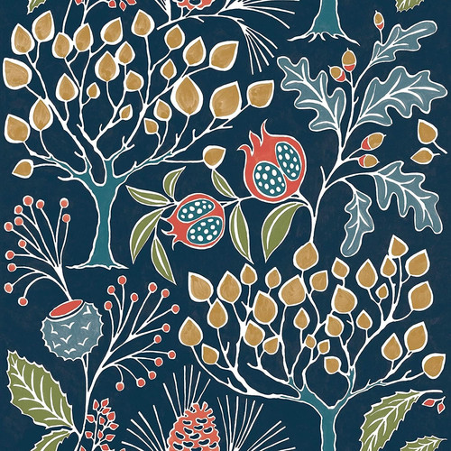 Floral flock wallpaper - floral,