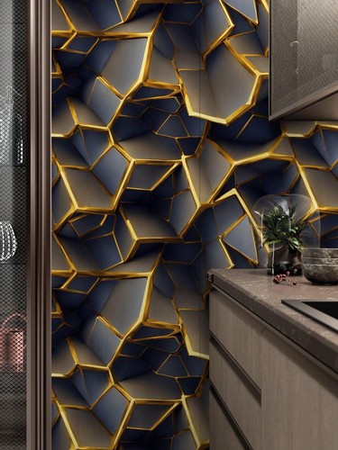 Black gold geometric peel - black,