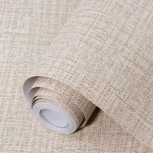 Beige linen effect - beige, wallpaper