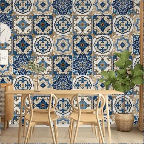 Blue moroccan tile - blue,