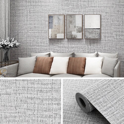 10m plain grey linen - plain, textured