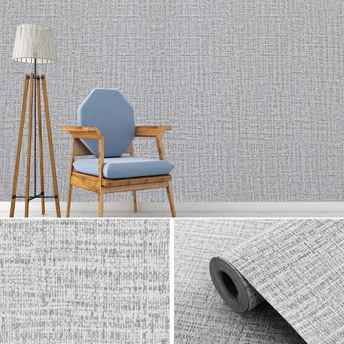 10m grey plain linen textured - 10m,